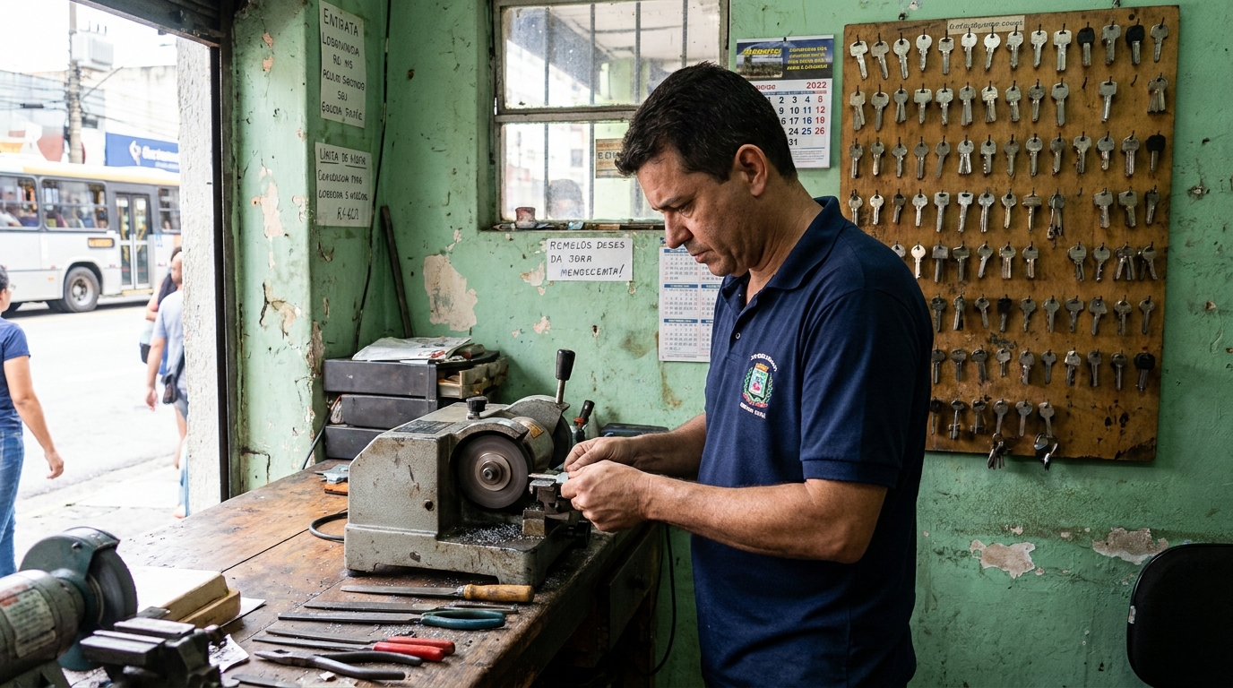 Cópia de chave residencial sendo feita em Santo André‑SP